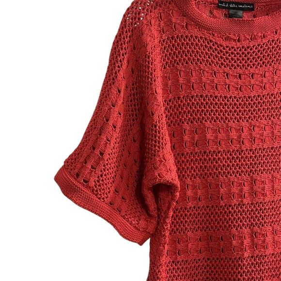 United States Sweaters Women's M Red Crochet Knit Pullover Sweater - Picture 5 of 12